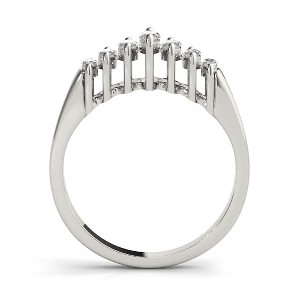 Fancy Shape Marquise Wedding Band (3/4 ct. tw.), Side view in white gold or platinum