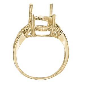 Oval Shaped Color Rings (0.05 ct. tw.), Side view in white gold or platinum