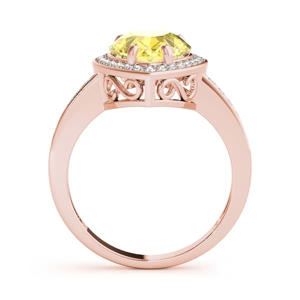 Single Row Pear-Cut Halo Color Ring (0.44 ct. tw.), Side view in rose gold