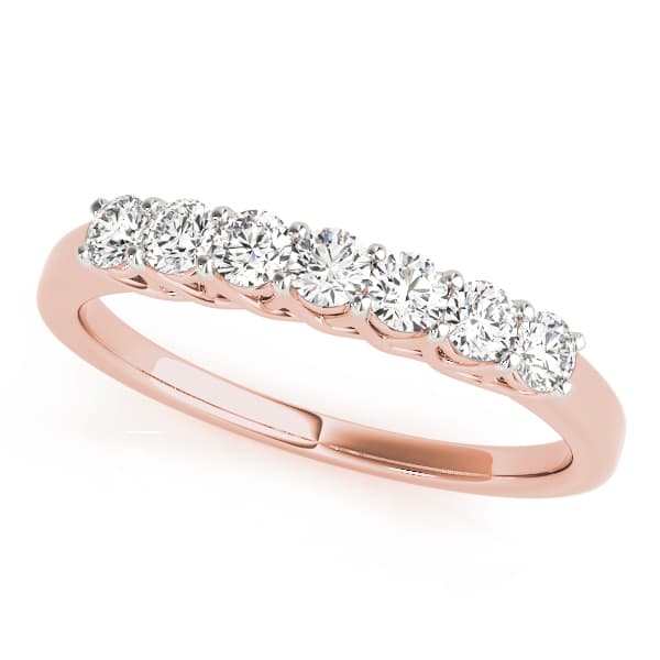 Prong Set Trellis Wedding Bands (1/2 ct. tw.), Front view in rose gold
