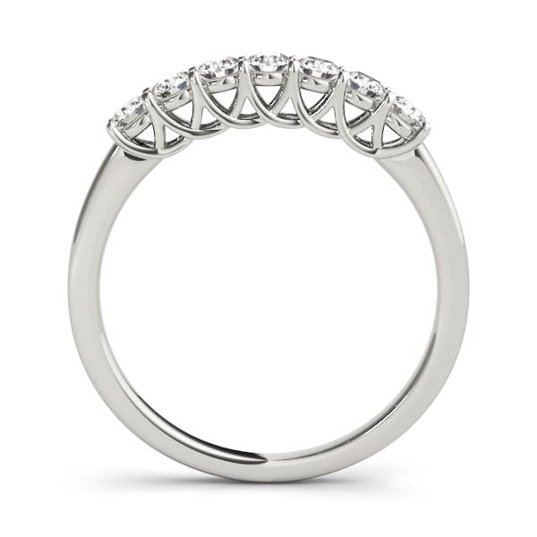 Prong Set Trellis Wedding Bands (1/2 ct. tw.), Side view in white gold or platinum