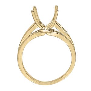 Princess & Cushion Gemstone Ring (1/8 ct. tw.), Side view in white gold or platinum