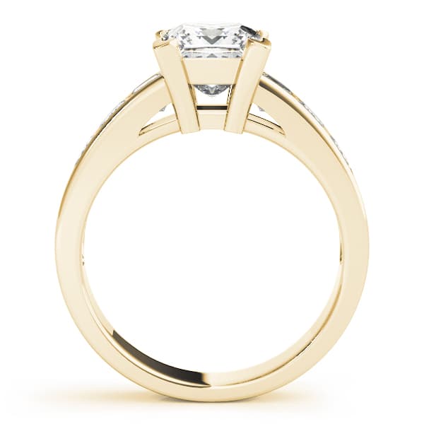 Fancy Shape Princ Engagement Ring, style 83414, Side view in yellow gold
