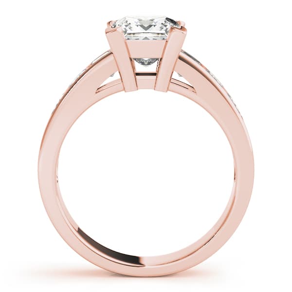 Fancy Shape Princ Engagement Ring, style 83414, Side view in rose gold