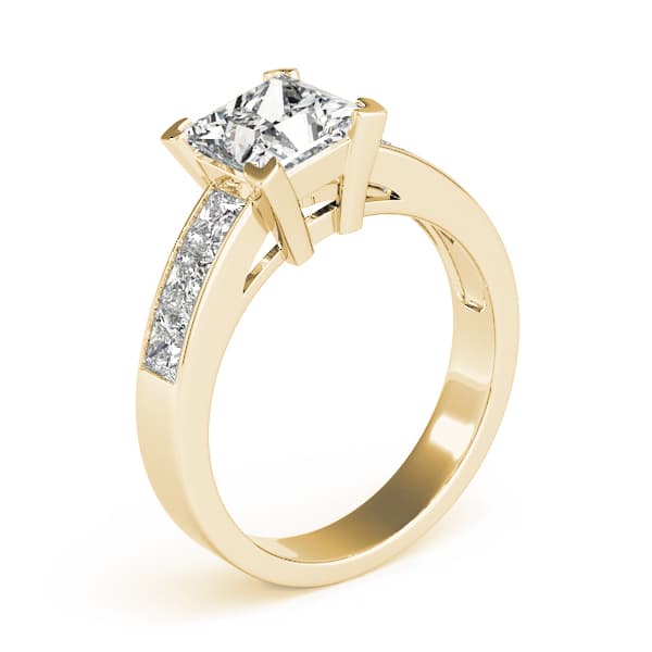 Fancy Shape Princ Engagement Ring, style 83414, Top view in yellow gold