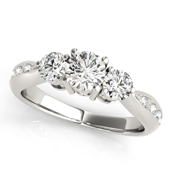 ENGAGEMENT RINGS 3 STONE ROUND — style 83422 in 10k White Gold