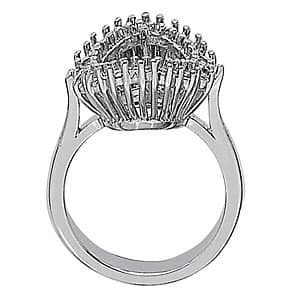 Floral Halo Color Pearl Rings (0.52 ct. tw.), Side view in white gold or platinum
