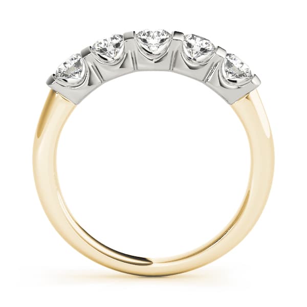 Bar Set Wedding Band (1/2 ct. tw.), Side view in yellow gold