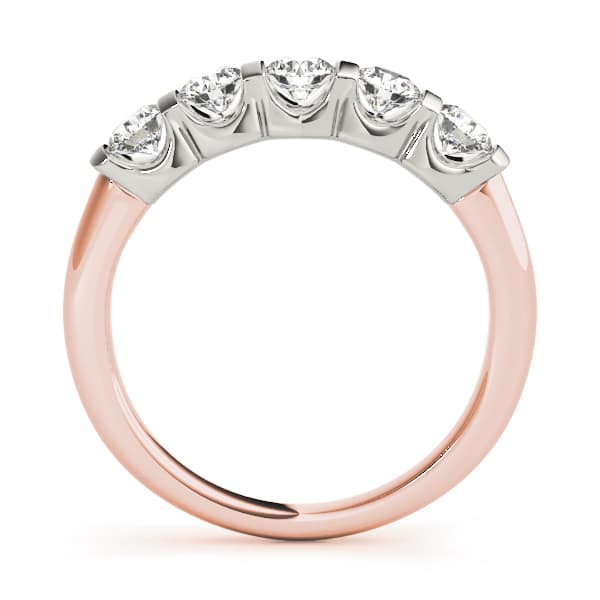 Bar Set Wedding Band (1/2 ct. tw.), Side view in rose gold
