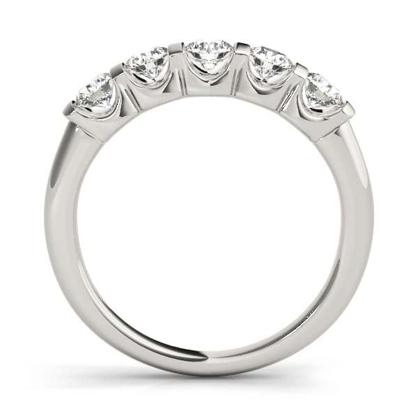 Bar Set Wedding Band (3/4 ct. tw.), Side view in white gold or platinum