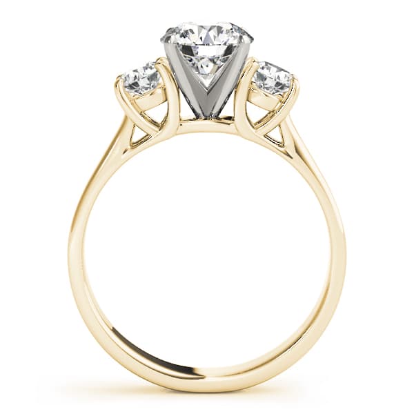 3-Stone Round Engagement Ring, style 83436, Side view in yellow gold