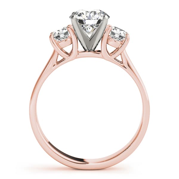 3-Stone Round Engagement Ring, style 83436, Side view in rose gold