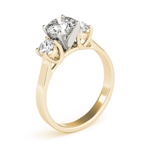 3-Stone Round Engagement Ring, style 83436, Top view in yellow gold