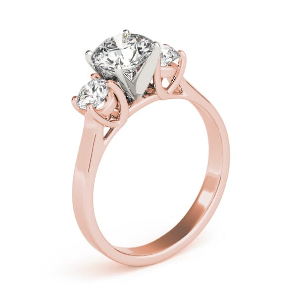 3-Stone Round Engagement Ring, style 83436, Top view in rose gold