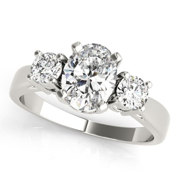 3-Stone Prong Set Engagement Rings — style 83437 in 10k White Gold