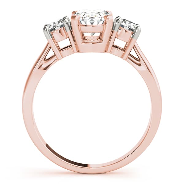 3-Stone Prong Set Engagement Ring, style 83437, Side view in rose gold