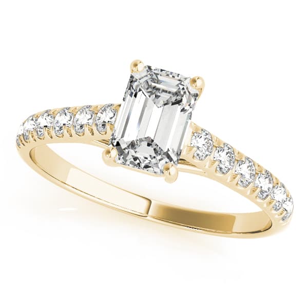 Single Row Trellis Prong Set Engagement Ring, style 83438, Front view in yellow gold