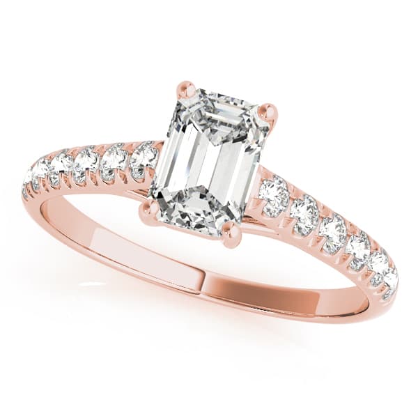 Single Row Trellis Prong Set Engagement Ring, style 83438, Front view in rose gold