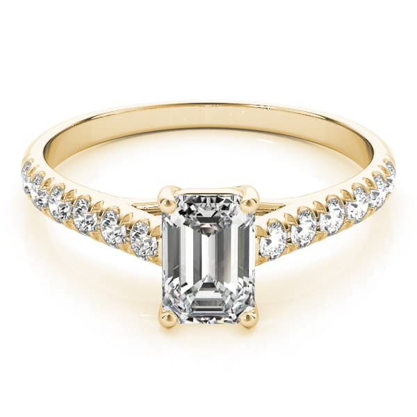 Single Row Trellis Prong Set Engagement Ring, style 83438, On hand view in yellow gold