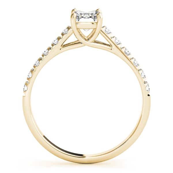 Single Row Trellis Prong Set Engagement Ring, style 83438, Side view in yellow gold