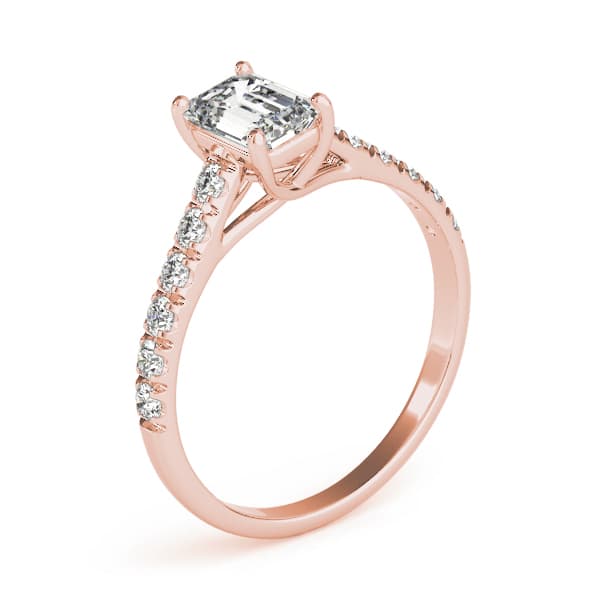 Single Row Trellis Prong Set Engagement Ring, style 83438, Top view in rose gold