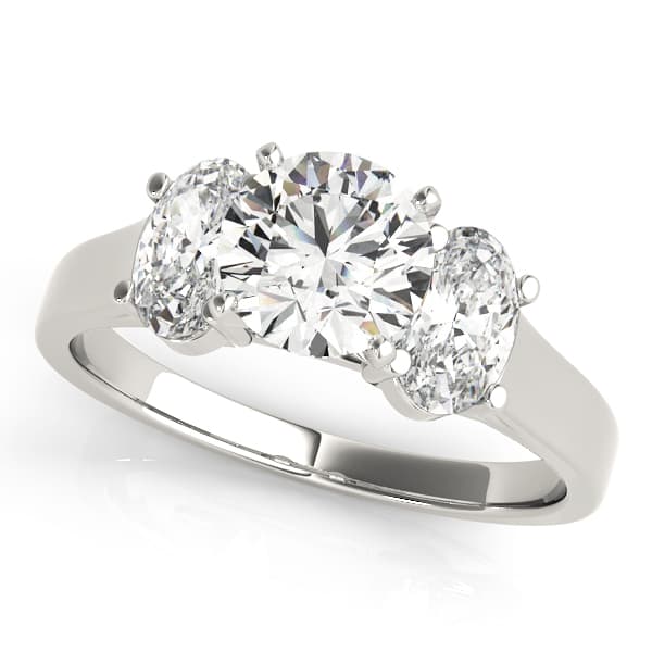 3-Stone Oval Trellis Engagement Ring — style 83439 in 10k White Gold