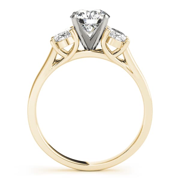 3-Stone Oval Trellis Engagement Ring, style 83439, Side view in yellow gold