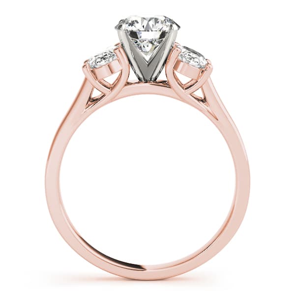 3-Stone Oval Trellis Engagement Ring, style 83439, Side view in rose gold