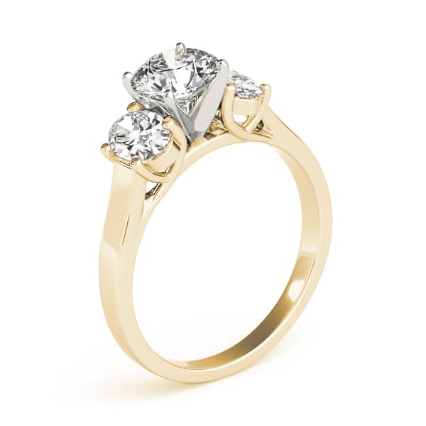3-Stone Oval Trellis Engagement Ring, style 83439, Top view in yellow gold