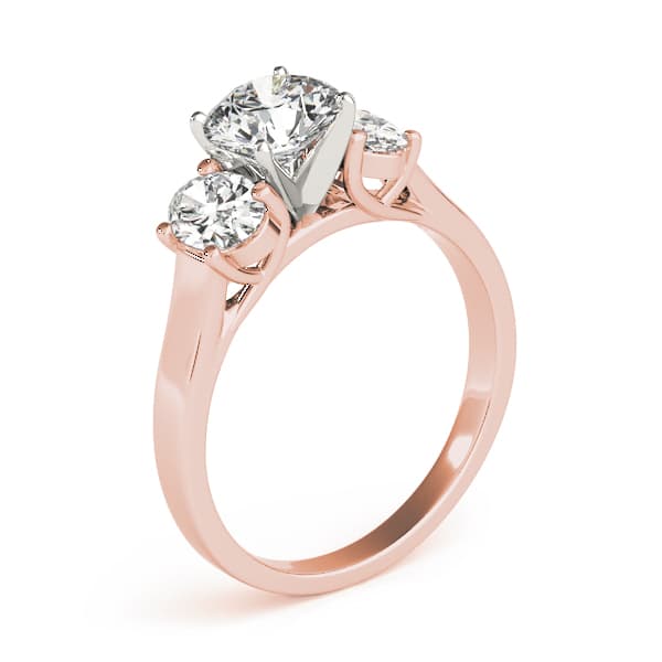 3-Stone Oval Trellis Engagement Ring, style 83439, Top view in rose gold