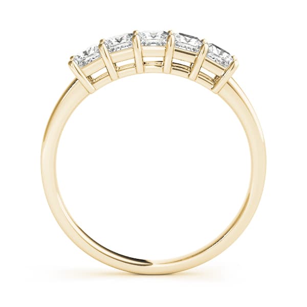 Fancy Shape Princess Wedding Band (2.05 ct. tw.), Side view in yellow gold