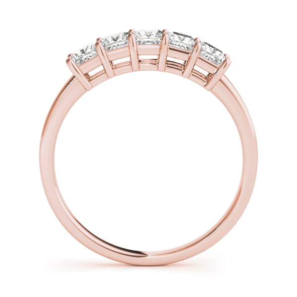 Fancy Shape Princess Wedding Band (0.8 ct. tw.), Side view in rose gold