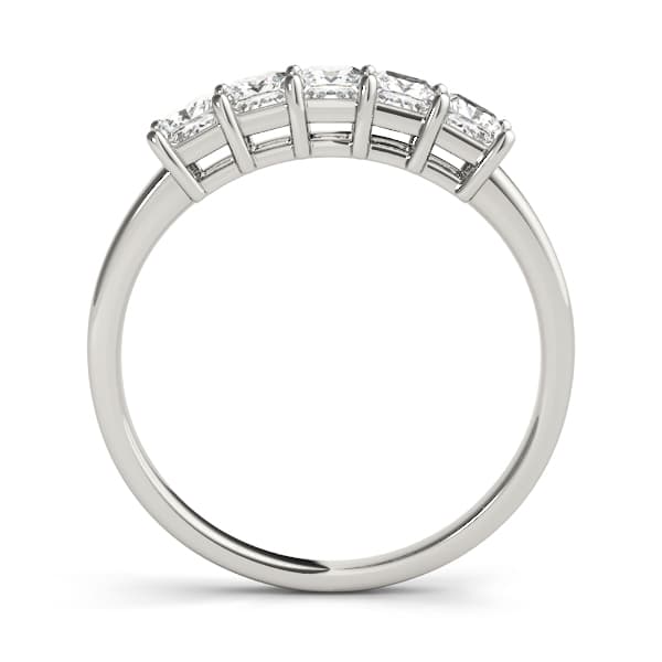 Fancy Shape Princess Wedding Band (5/8 ct. tw.), Side view in white gold or platinum