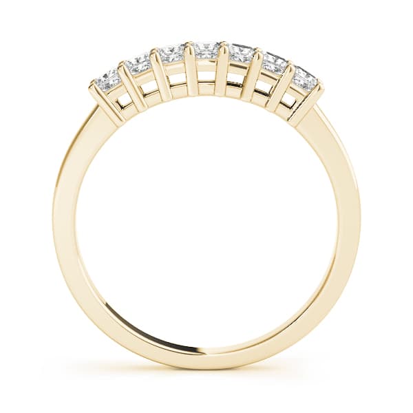 Single Row Fancy Shape Princess Cut Wedding Ring (1/3 ct. tw.), Side view in yellow gold