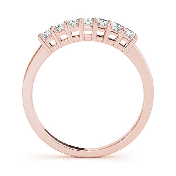 Single Row Fancy Shape Princess Cut Wedding Ring (7/8 ct. tw.), Side view in rose gold