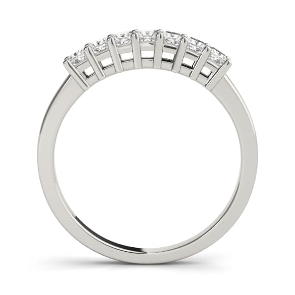 Single Row Fancy Shape Princess Cut Wedding Ring (0.53 ct. tw.), Side view in white gold or platinum