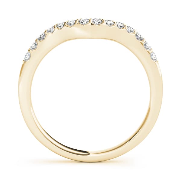 Single Row Curved Wedding Bands (1/4 ct. tw.), Side view in yellow gold