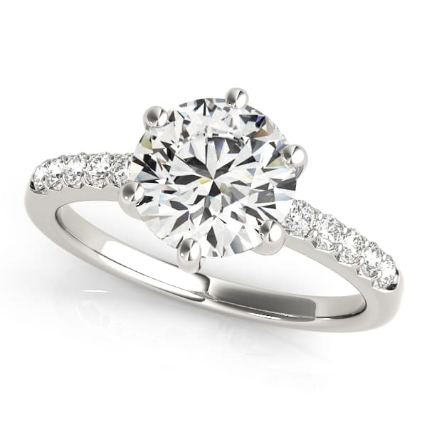 Single Row Prong Engagement Ring — style 83442 in 10k White Gold