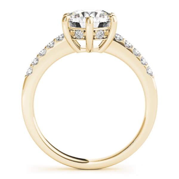 Single Row Prong Engagement Ring, style 83442, Side view in yellow gold