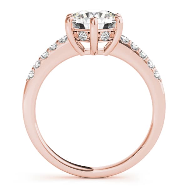 Single Row Prong Engagement Ring, style 83442, Side view in rose gold