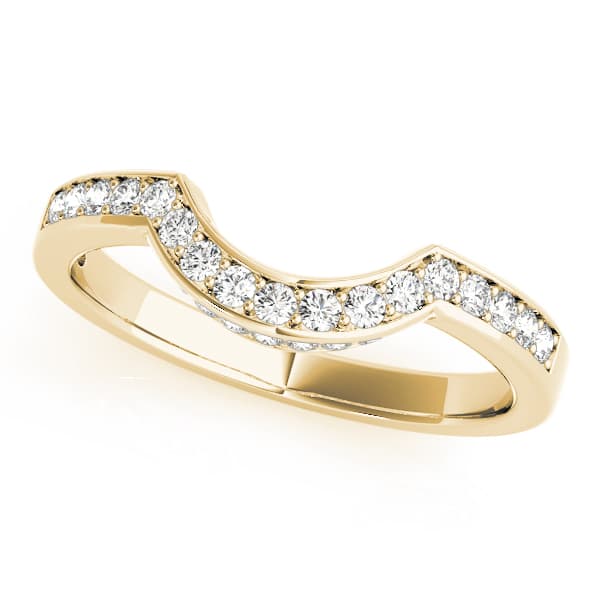 Curved Band (1/4 ct. tw.), Front view in yellow gold