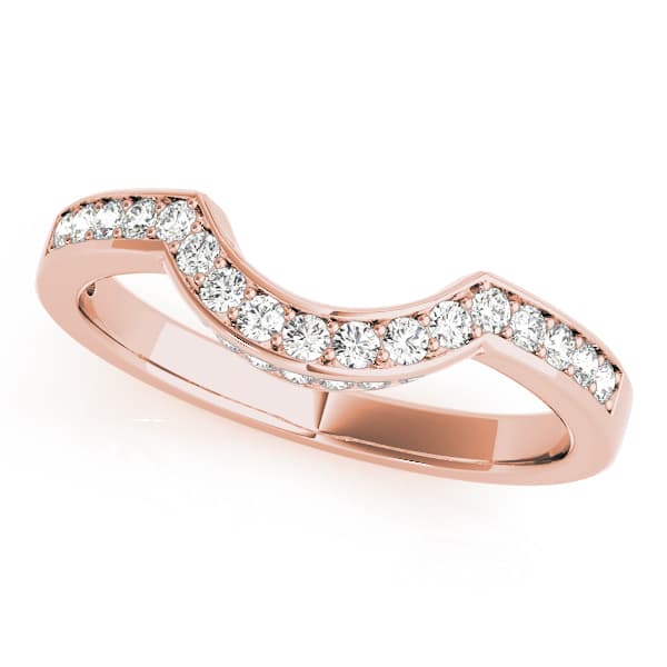 Curved Band (1/4 ct. tw.), Front view in rose gold