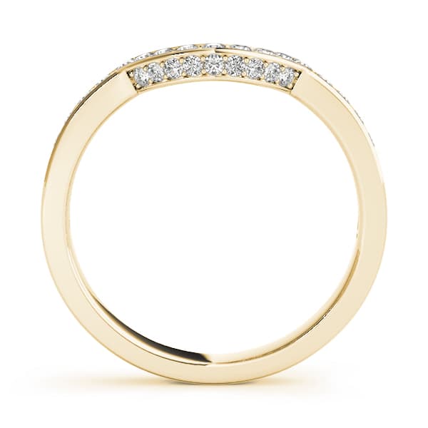 Curved Band (1/4 ct. tw.), Side view in yellow gold