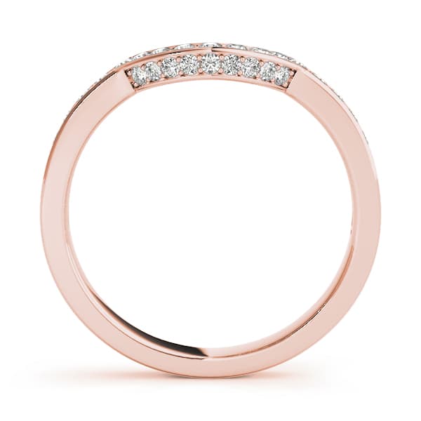 Curved Band (1/4 ct. tw.), Side view in rose gold