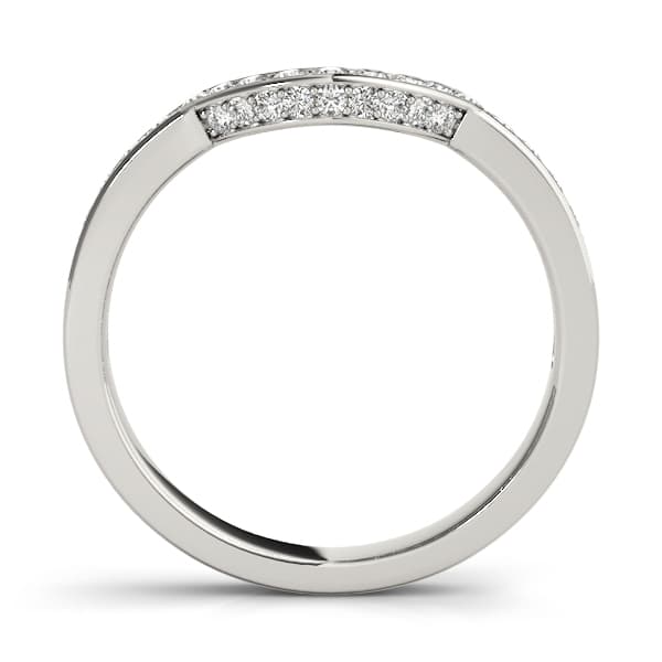 Curved Band (1/4 ct. tw.), Side view in white gold or platinum