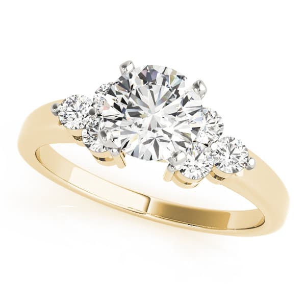 Cluster Sides Engagement Ring, style 83454, Front view in yellow gold
