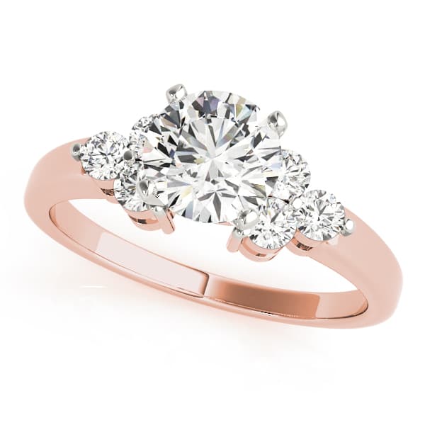Cluster Sides Engagement Ring, style 83454, Front view in rose gold