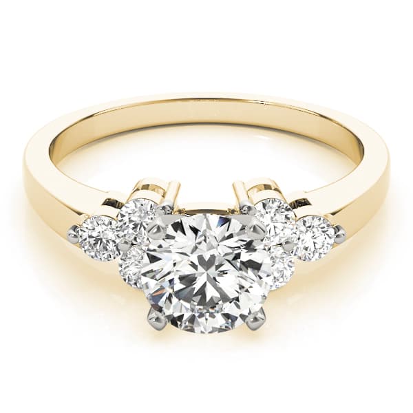 Cluster Sides Engagement Ring, style 83454, On hand view in yellow gold