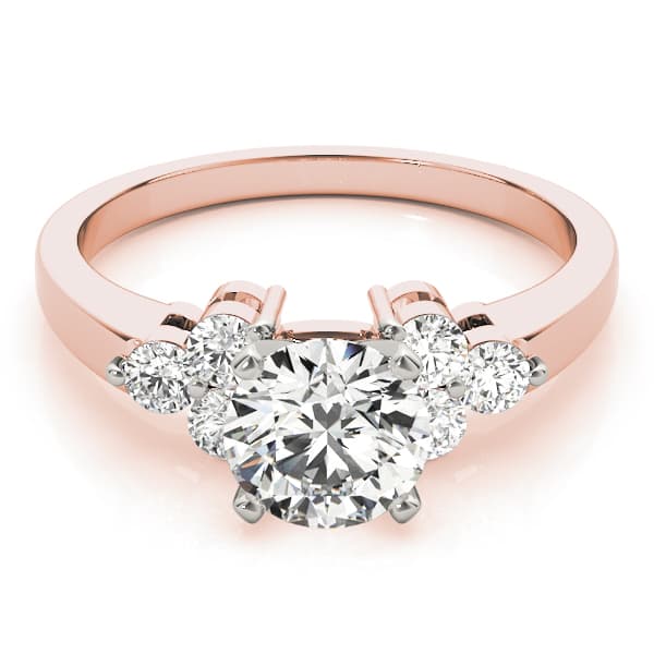 Cluster Sides Engagement Ring, style 83454, On hand view in rose gold