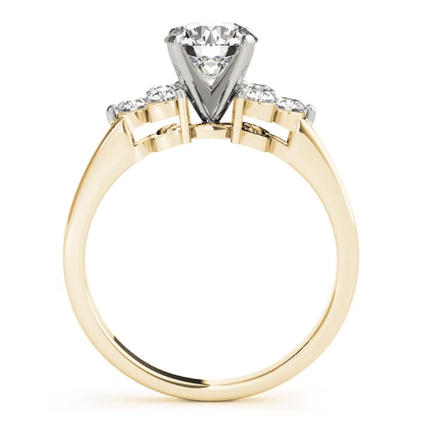 Cluster Sides Engagement Ring, style 83454, Side view in yellow gold